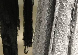 black and grey lingerie lace fabric dyeing specialist