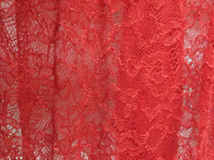 red lingerie lace fabric dyeing